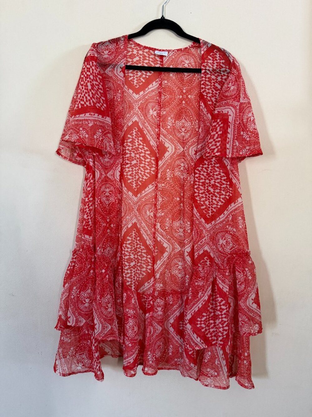 Abound Longline Lightweight Kimono Swim Coverup Vacation Beach Oversize XS/Small